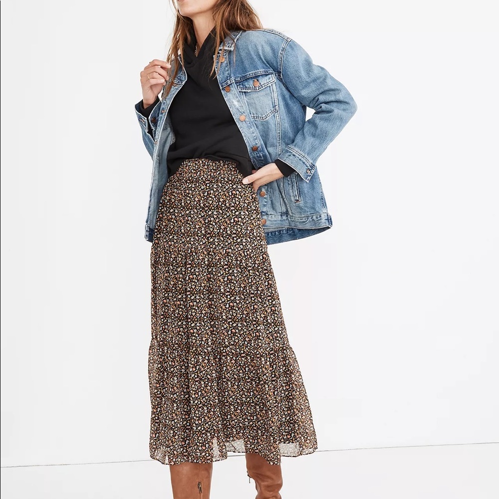 Madewell Georgette Tiered Maxi Skirt